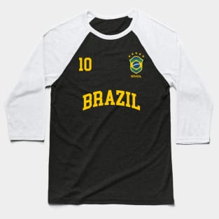 Brazil Soccer 10 Brazilian Football Team Baseball T-Shirt